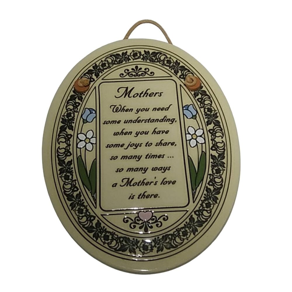 Mother's Love Tribute Pottery Wall Hanging Plaque Decor by Trinity Pottery USA